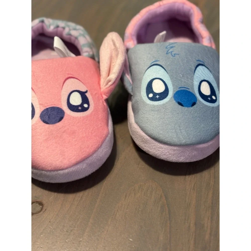 Disney Lilo & Stitch Slippers, Angel‎ & Stitch Plush Slip-On House Shoes